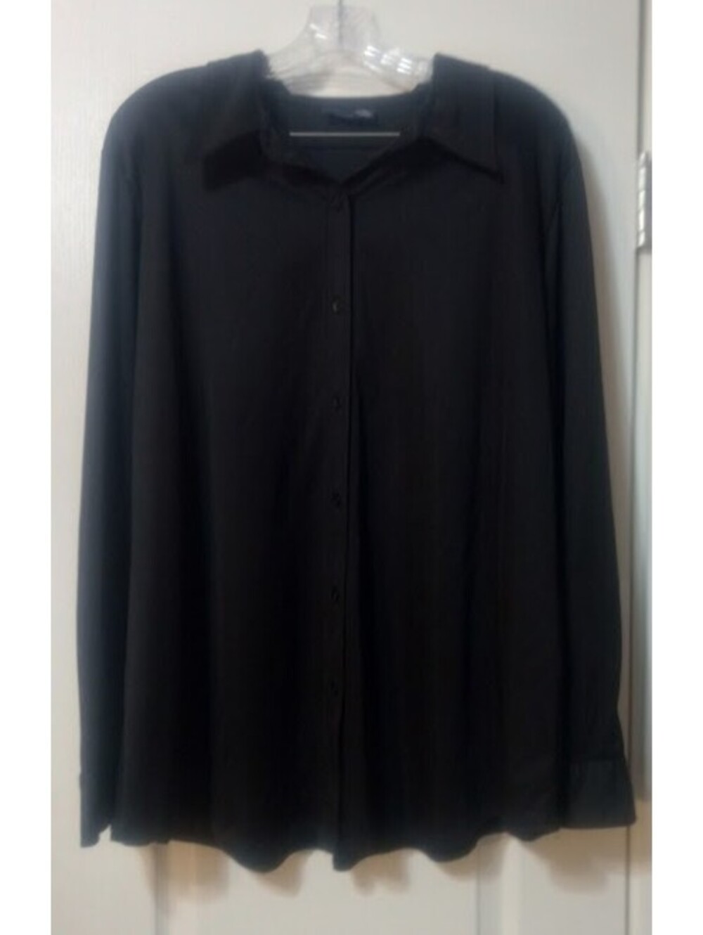 Black Collared Button-Up — Venezia Jeans Company, Size 2X (Pit to Pit 25")